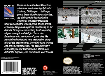 Cliffhanger (USA) box cover back